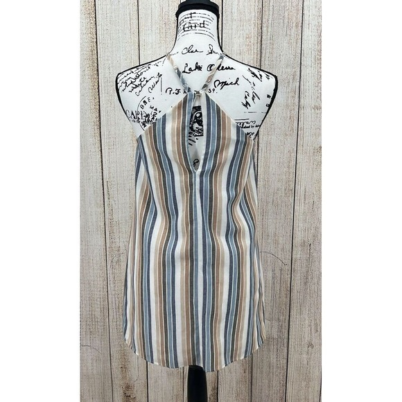 Le Lis Cassidy Stripe Halter Neck Dress Size Small Blue Taupe NWT‎ - Picture 7 of 14